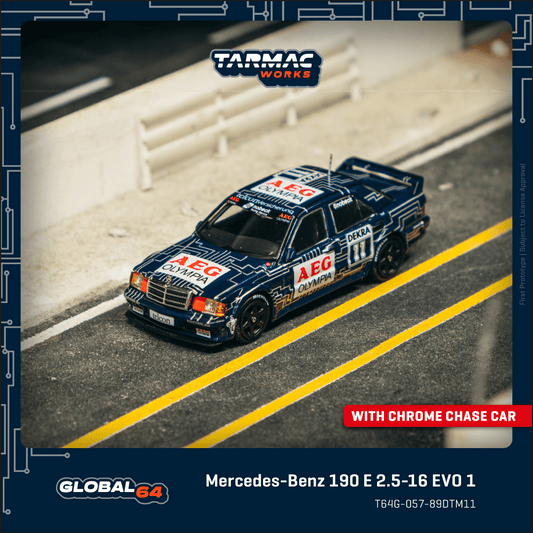 Tarmac Works Mercedes-Benz 190 E 2.5-16 EVO 1 DTM 1989 Dany Snobeck T64G-057-89DTM11 1/64 Diecast