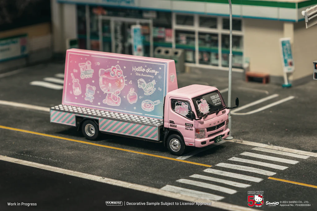Tarmac Works Mitsubishi Fuso Canter Hello Kitty Billboard Truck64 T64T-TL002-HK 1/64 Die Cast