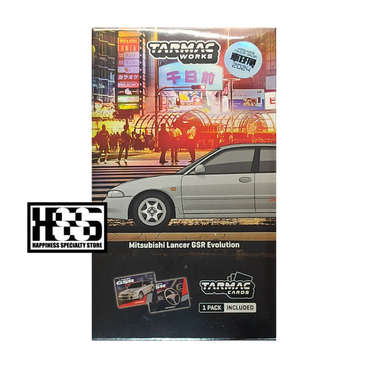 Tarmac Works Mitsubishi Lancer GSR Evolution 2024 Silver Tarmac Cards HK Toy Car Salon 2024 1/64 Diecast