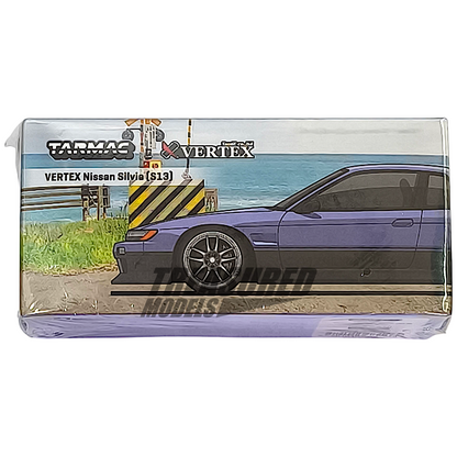 Tarmac Works Nissan Silvia S13 Vertex Blue Gray T64G-025-PU 1/64 Diecast