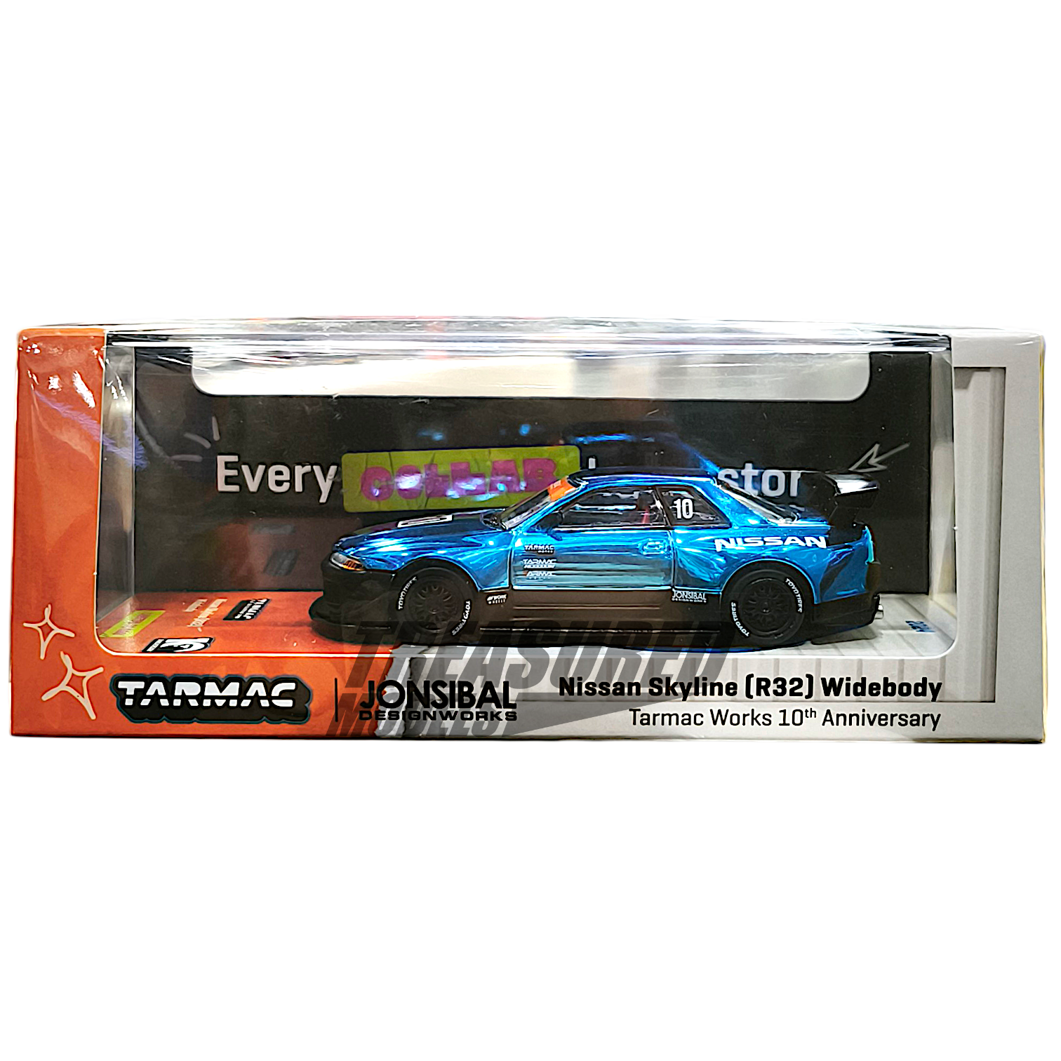 Tarmac Works Nissan Skyline GT-R R32 Widebody Jon Sibal Tarmac Works 10th Anniversary Dinner Exclusive 1/64 Diecast