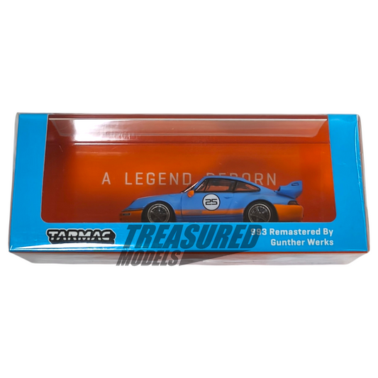 Tarmac Works Porsche 993 Remastered By Gunther Werks Blue & Orange T64-TL054-BO 1/64 Die Cast