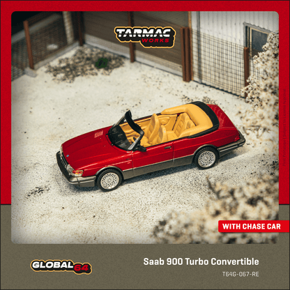 Tarmac Works Saab 900 Turbo Convertible Red T64G-067-RE 1/64 Tarmac Works Saab 900 Turbo Convertible Red T64G-067-RE 1/64