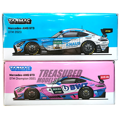 Tarmac Works Set-of-2 Mercedes-AMG GT3 DTM Taiwan 7-Eleven Special Edition 1/64 Diecast