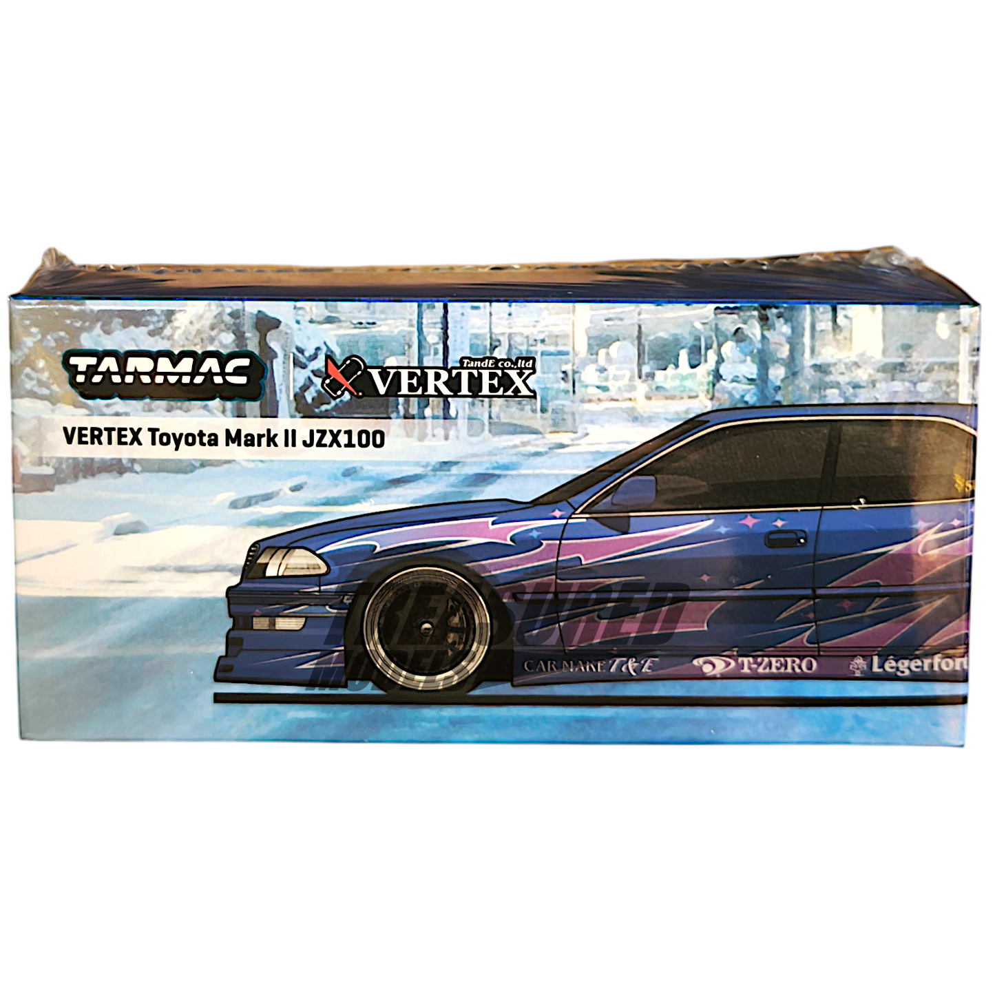 Tarmac Works Toyota Mark II JZX100 Vertex Blue Metallic T64G-024-BL 1/64 Diecast