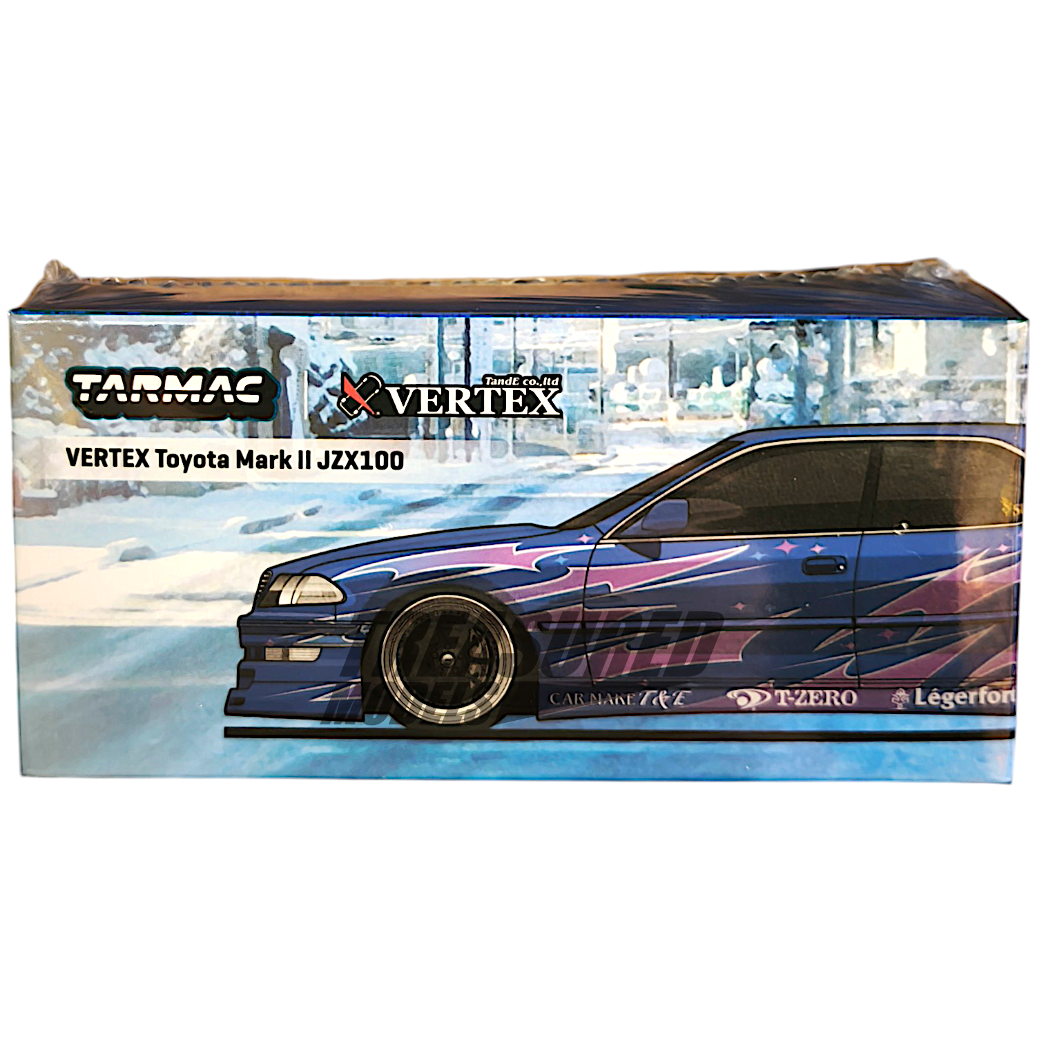 Tarmac Works Toyota Mark II JZX100 Vertex Blue Metallic T64G-024-BL 1/64 Diecast