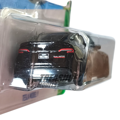 Hot Wheels Tesla Model Y Solid Black 2024 Main Line HW Green Speed 1/64 Die Cast