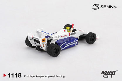 *Pre-Order* Mini GT Toleman TG184 #19 Ayrton Senna 1984 Monaco Grand Prix 2nd Place Blister Packaging MGT01118 1/64 Die Cast