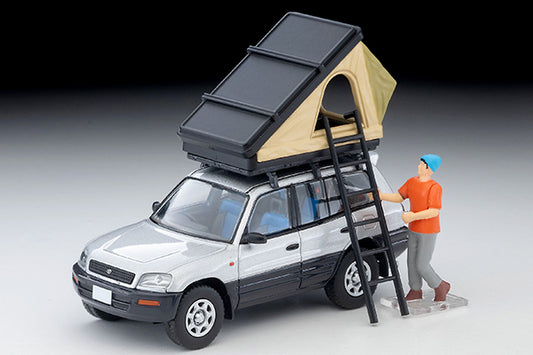 Tomica Limited Vintage Neo Toyota RAV4J V (Silver) with tent LV-N354c 1/64 Die Cast