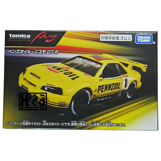 Tomica Nissan Nismo GT-R R34 Pennzoil Racing Yellow Takara Tomy Tomica Premium Racing 1/64 Die Cast