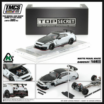 BM Creations Top Secret 35GT-R Matte Pearl White TMCS 2026 1/64 Diecast