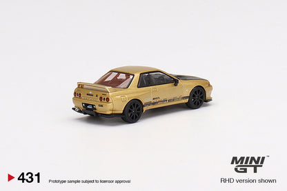 Mini GT Top Secret Nissan Skyline GT-R VR32 Top Secret Gold MGT00431 1/64 Diecast