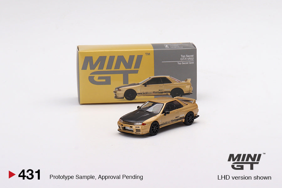 Mini GT Top Secret Nissan Skyline GT-R VR32 Top Secret Gold MGT00431 1/64 Diecast