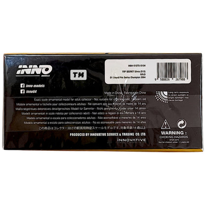 Inno64 Top Secret Silvia S15 Gold D1 Grand Prix Series Champion 2004 IN64-S15TS-D104 1/64 Diecast