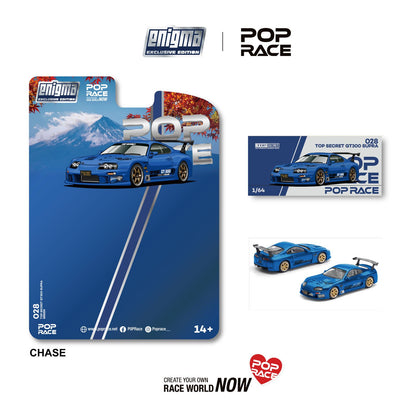 [Pre-Order] Pop Race Top Secret Supra GT500 A80 Chase Blue Enigma Exclusive PRE028 1/64 Diecast