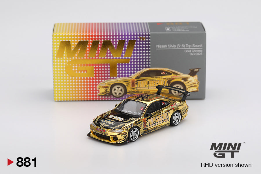 Mini GT Top Secret TAS 2025 Gold Chrome Set MGTS0013 1/64 Diecast