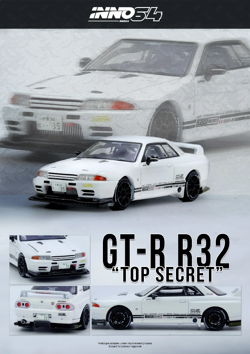 Inno64 Top Secret VR32 GT-R White IN64-VR32TS-WHITE 1/64 Diecast