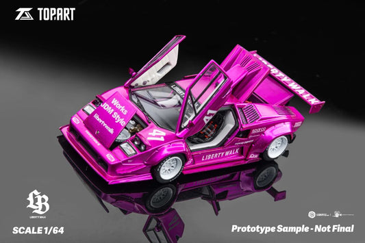 Top Art Lamborghini Countach LB Works Flash Pink Glamworks Exclusive APAxpo 2025 1/64 Diecast