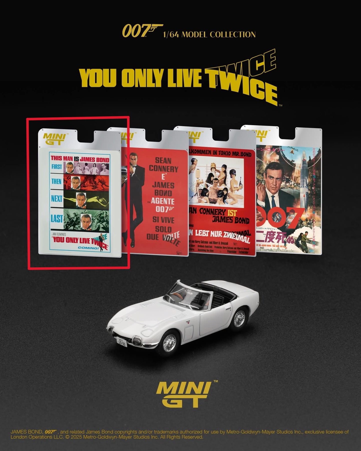 [Pre-Order] Mini GT Toyota 2000GT Roadster You Only Live Twice English Poster MGT00915 1/64 Diecast