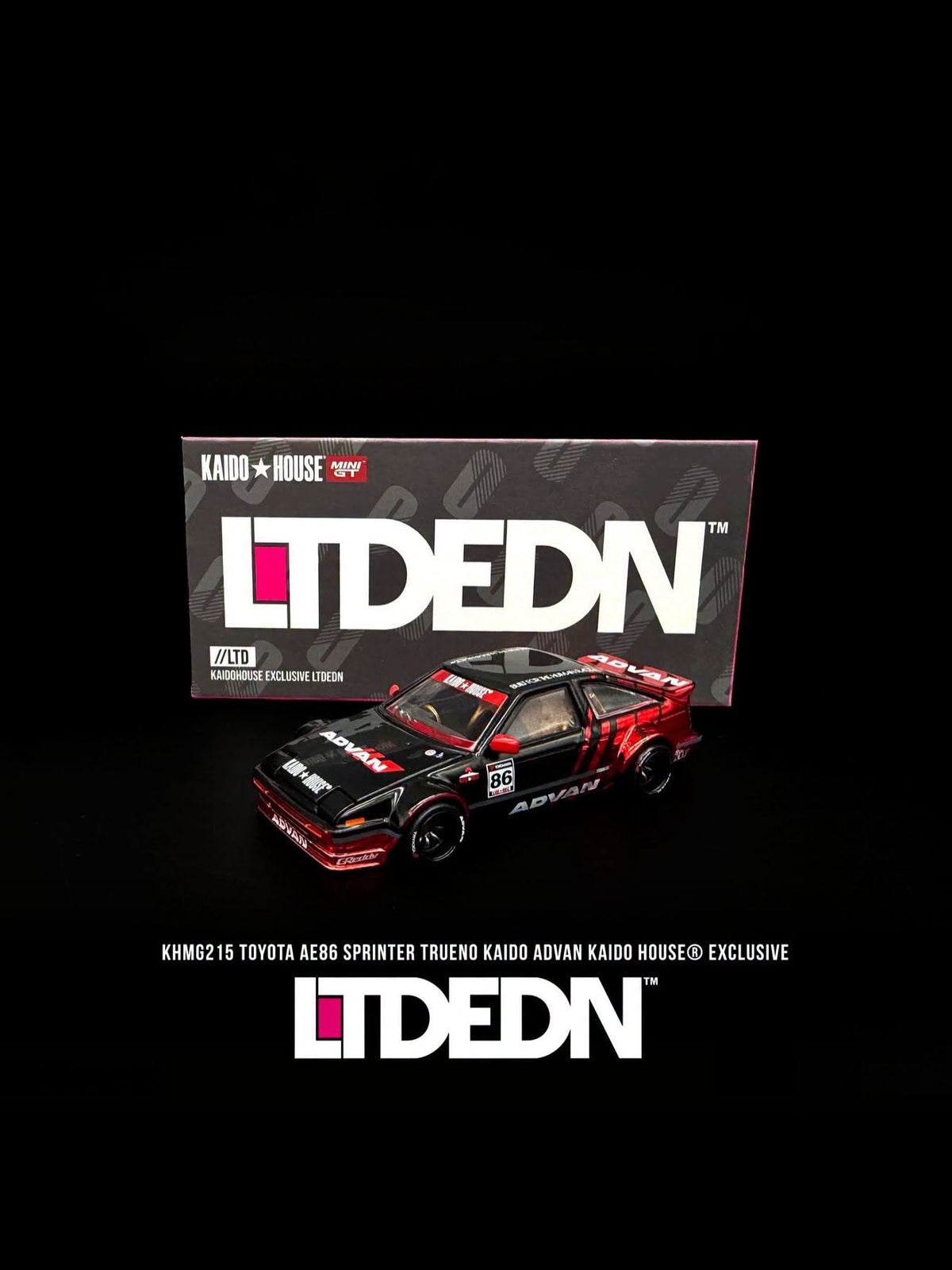 Kaido House Toyota AE86 Sprinter Trueno Kaido Advan LTDEDN Kaido House Exclusive KHMG215 1/64 Diecast