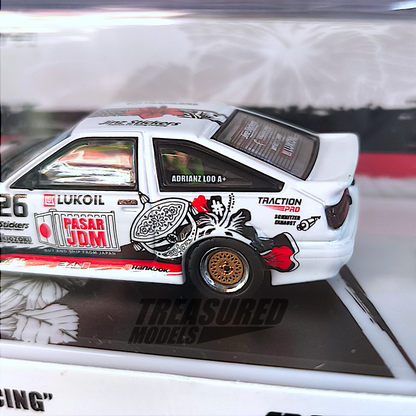 Inno64 Toyota Corolla AE86 Levin Trackerz Racing IN64-AE86-Trackerz 1/64 Diecast