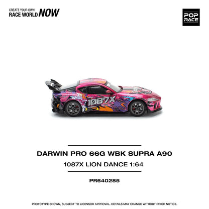 Pop Race Toyota Darwin Pro 66G WBK Supra A90 1087X Lion Dance PR640285 1/64 Die Cast
