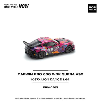 Pop Race Toyota Darwin Pro 66G WBK Supra A90 1087X Lion Dance PR640285 1/64 Die Cast