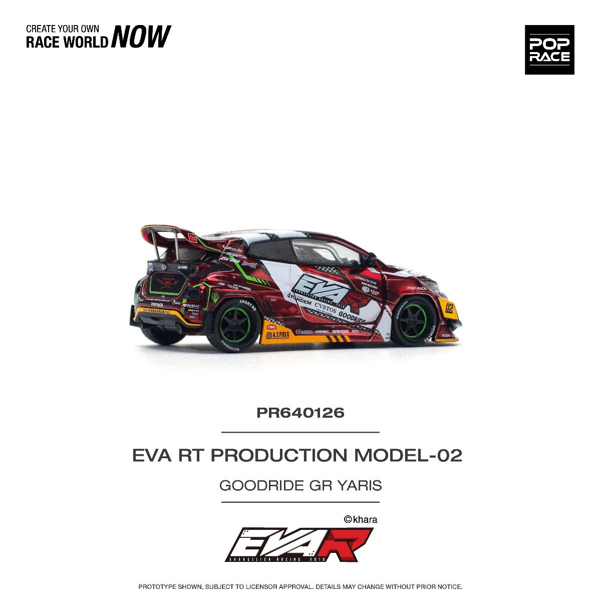 Pop Race Toyota EVA RT Production Model-02 Goodride GR Yaris PR640126 1/64 Die Cast
