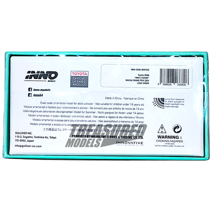 Inno64 Toyota GR86 Inno x Scene Macau Grand Prix 2024 Light Green IN64-GR86-MGP24G 1/64 Diecast