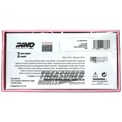 Inno64 Toyota GR86 Inno x Scene Macau Grand Prix 2024 Pink IN64-GR86-MGP24P 1/64 Diecast