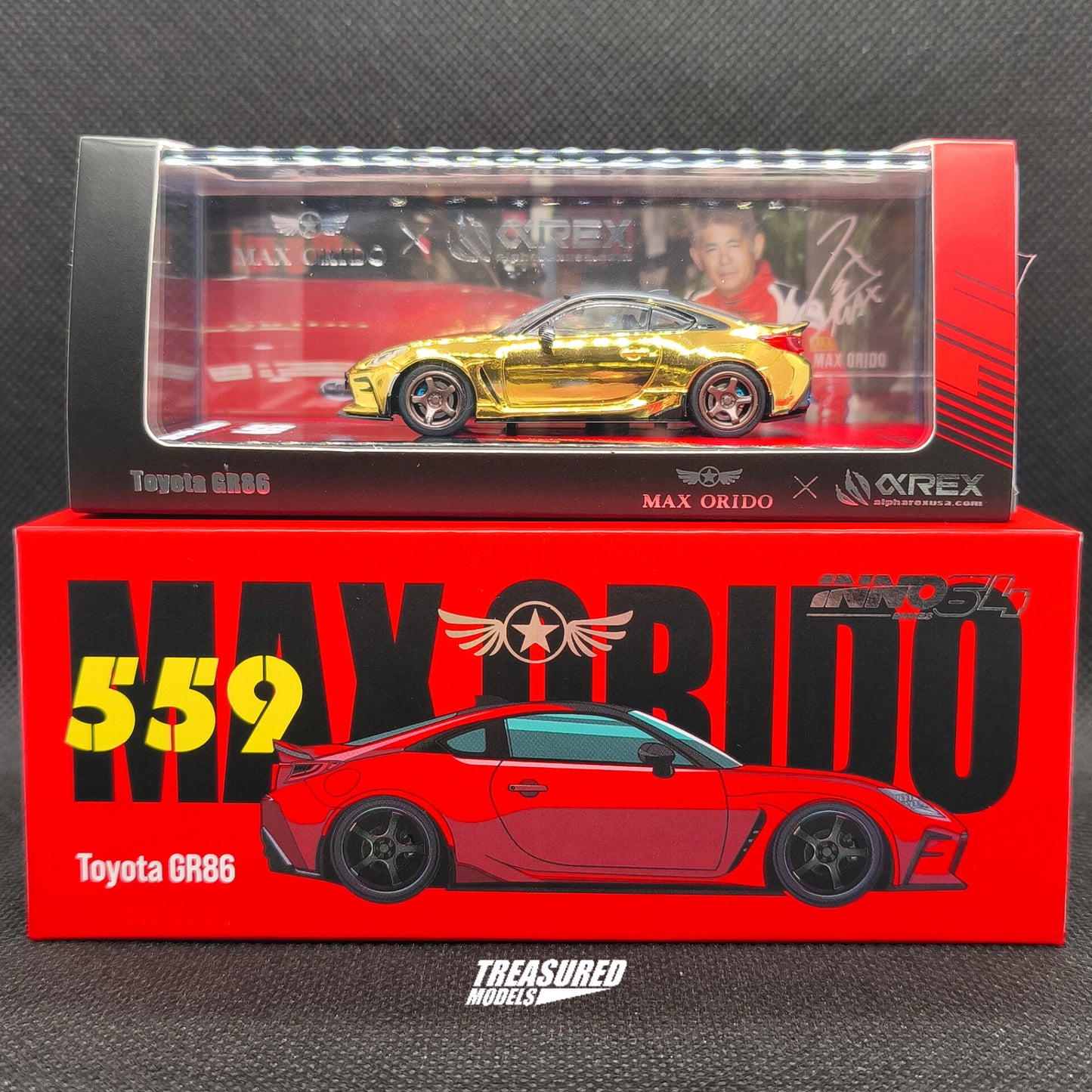 CHASE! Inno64 Toyota GR86 Max Orido Chase Gold Chrome TAS2026 Event Exclusive 1/64 Diecast