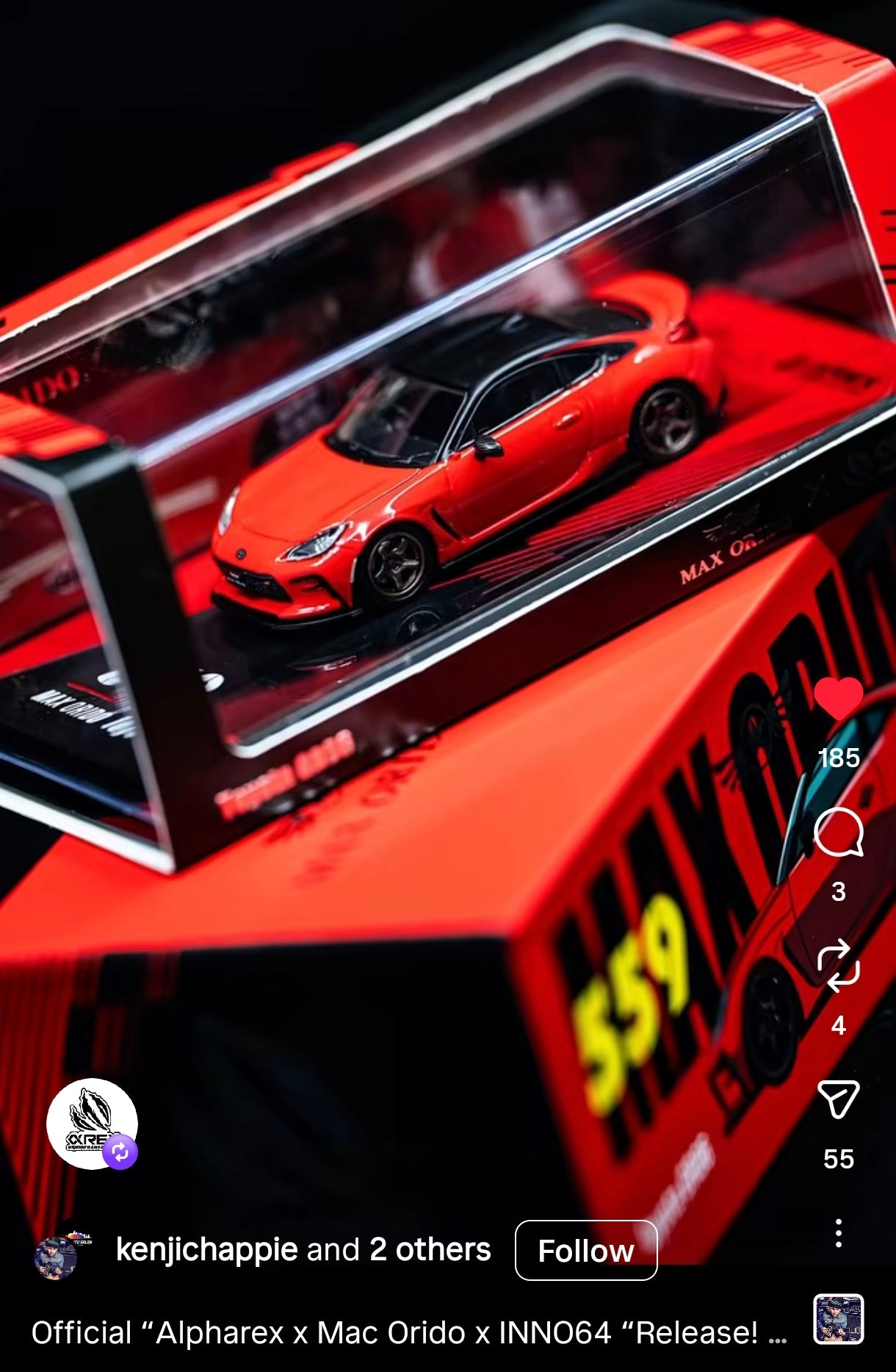 Inno64 Toyota GR86 Max Orido x Alpharex Red TASHK 2025 1/64 Diecast