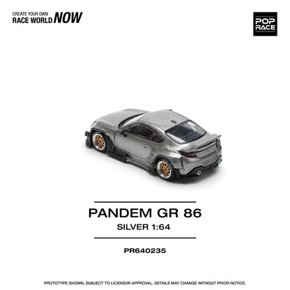 Pop Race Toyota GR86 Pandem Silver PR640235 1/64 Diecast