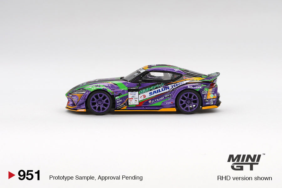 Mini GT Toyota GR Supra KUHL 2021 D1GP EVANGELION RACING Blister Packaging MGT00951BL 1/64 Diecast