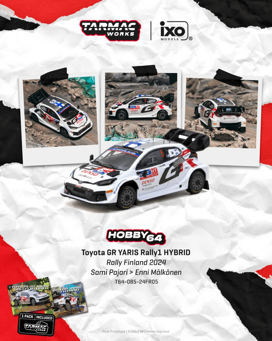 [Pre-Order] Tarmac Works Toyota GR YARIS Rally1 HYBRID Rally Finland 2024 Sami Pajari - Enni Mälkönen & Tarmac Cards Combo T64-085-24FR05 1/64 Diecast