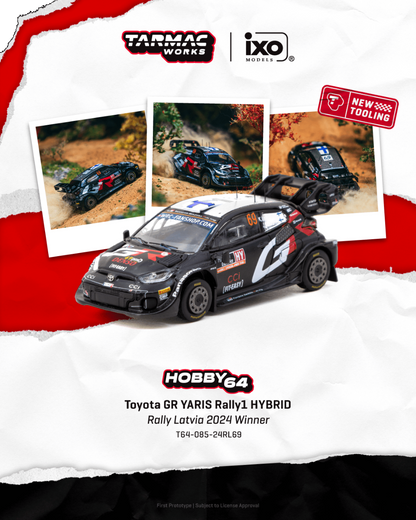 Tarmac Works Toyota GR YARIS Rally1 HYBRID Rally Latvia 2024 Winner Kalle Rovanperä - Jonne Halttunen T64-085-24RL69 1/64 Diecast
