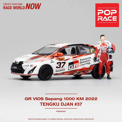 Pop Race Toyota Gazoo Racing Vios MTC 2022 Sepang 1000 Km Champion PR64007 1/64 Diecast