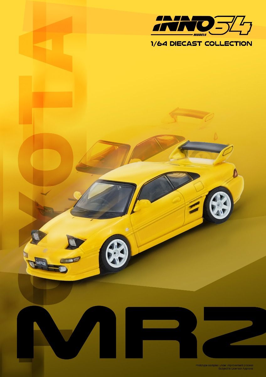 Inno64 Toyota MR2 SW20 Yellow IN64-MR2-YL 1/64 Diecast