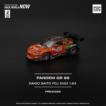 Pop Race Toyota Pandem GR86 Daigo Saito Formula Drift Japan 2022 PR640265 1/64 Diecast