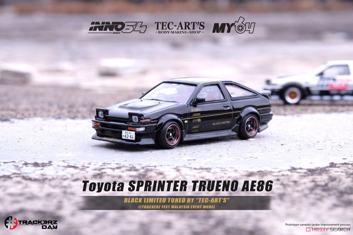 Inno64 Toyota Sprinter Trueno AE86 Black Limited 7uned by Tec