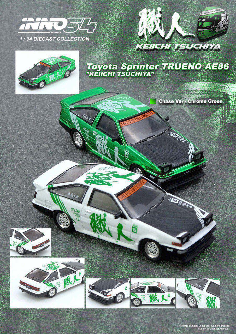 Inno64 Toyota Sprinter Trueno AE86 KEIICHI TSUCHIYA IN64-AE86-KT 1/64 Diecast
