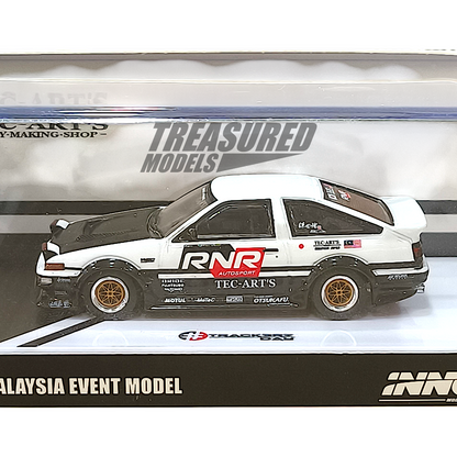 Inno64 Toyota Sprinter Trueno AE86 Tuned by Tec-Arts @Trackerz Day Malaysia Event Model IN64-AE86T-TECART 1/64 Diecast