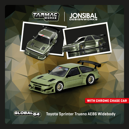 Tarmac Works Toyota Sprinter Trueno AE86 Widebody Green T64G-060-GR 1/64 Diecast