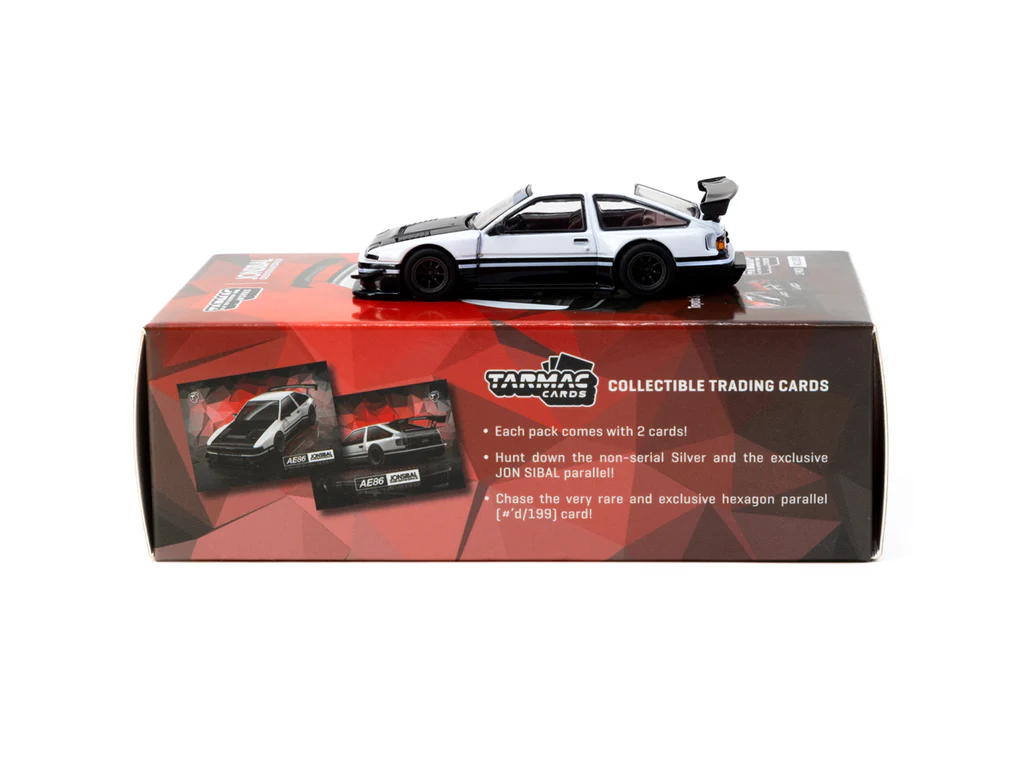 Tarmac Works Toyota Sprinter Trueno AE86 Widebody Jon Sibal White & Black T64G-060-WB 1/64 Die Cast