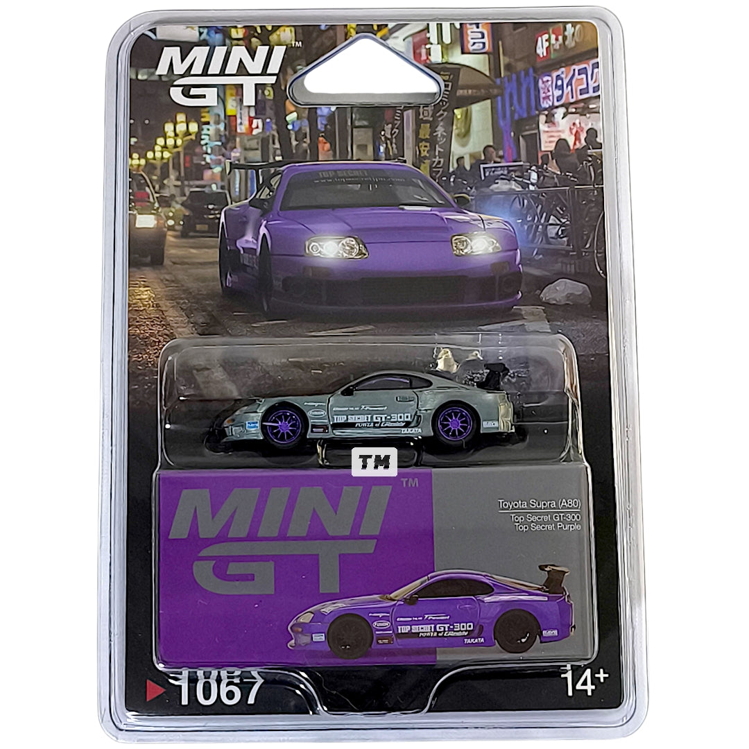 CHASE! Mini GT Toyota Supra A80 Top Secret GT300 Top Secret Purple Blister Packaging MGT01067-BL 1/64 Diecast