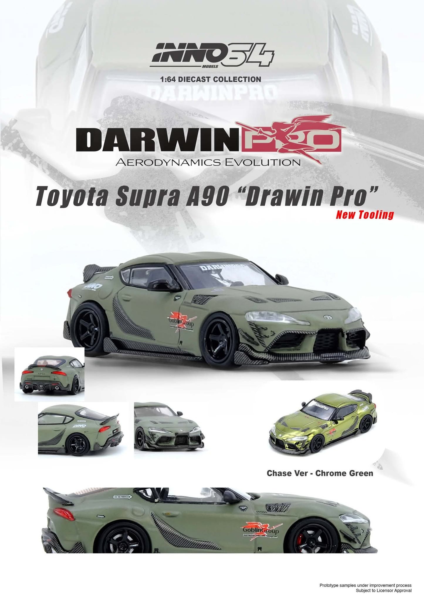 Inno64 Toyota Supra A90 DarwinPro Matt Green IN64-A90DP-MATGR 1/64 Diecast
