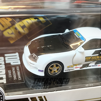 BM Creations Toyota Supra GT-300 Top Secret JZA80 White 1/64 Diecast