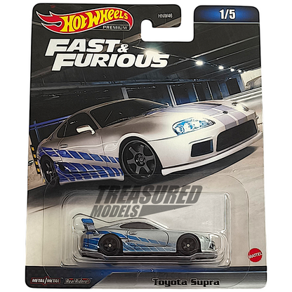 Hot Wheels Toyota Supra Metalflake Silver 2023 Premium Fast & Furious 1/64 Diecast