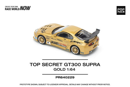 Pop Race Toyota Supra Top Secret GT300 Gold PR640229 1/64 Diecast