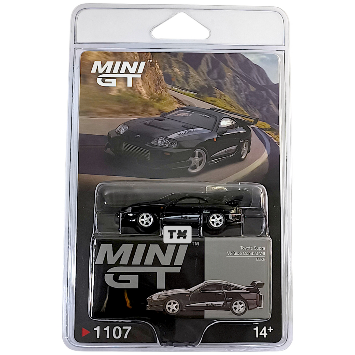 Mini GT Toyota Supra VeilSide Combat V-II Black Blister Packaging MGT01107-BL 1/64 Diecast